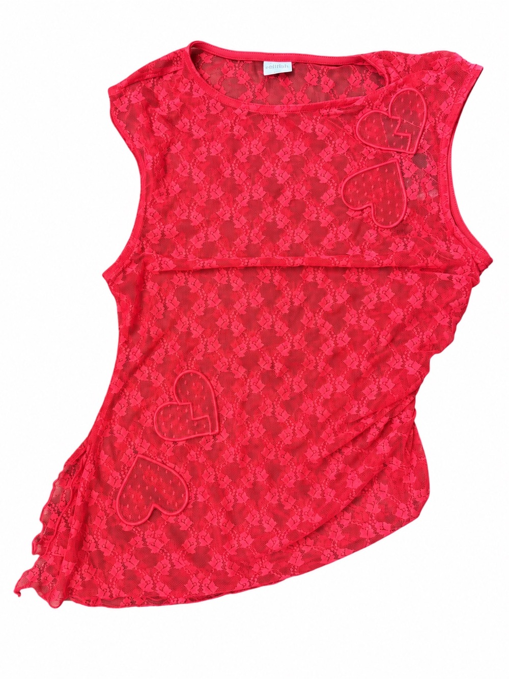 NWT wild fable Red Lace Heart-Accent Sleeveless Tank